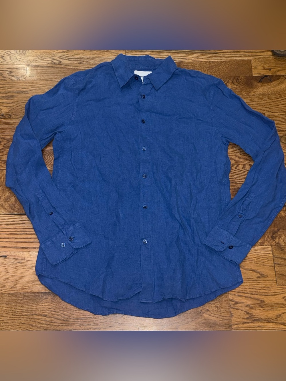 NWT. Modern Society. Favorite Linen Shirt. Indigo. Size Medium.